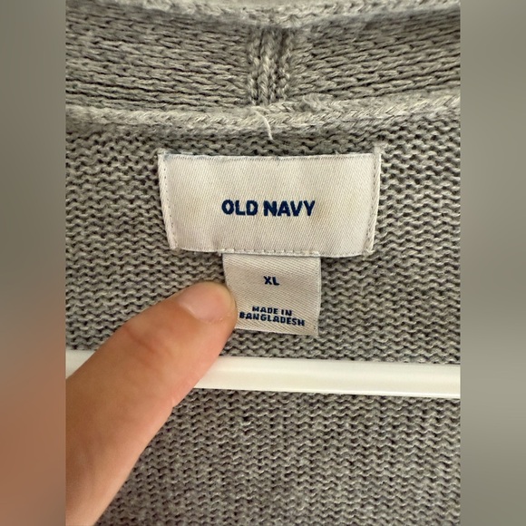 Old Navy Open Front Long Knit Cardigan Sweater Woman’s SZ XL Grey Lightweight - Picture 2 of 8